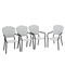 Stackable PE Rattan Patio Chairs Set 4 Steel Frame Outdoor White Blue